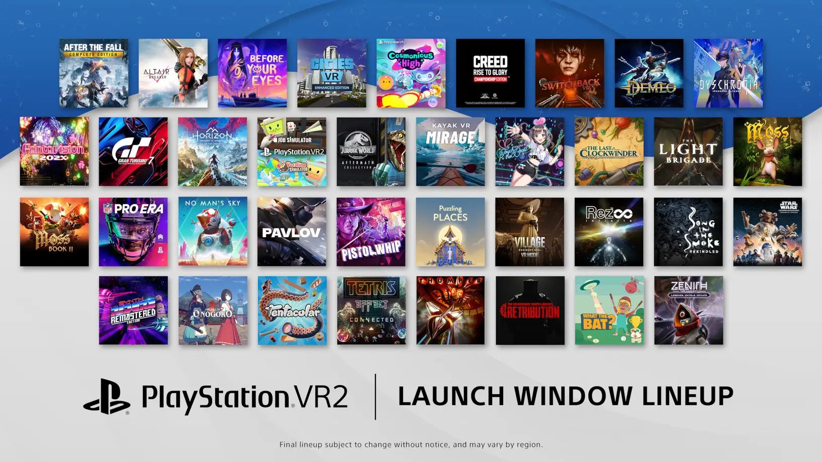 PlayStation VR2 - Launch lineup