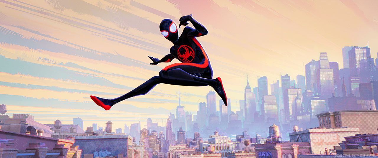 miles morales web swinging in Spider-Man: Across the Spider-Verse