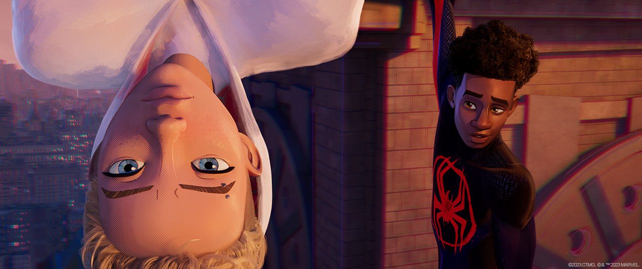 Spider-Man: Across the Spider-Verse gwen stacy and miles morales talking