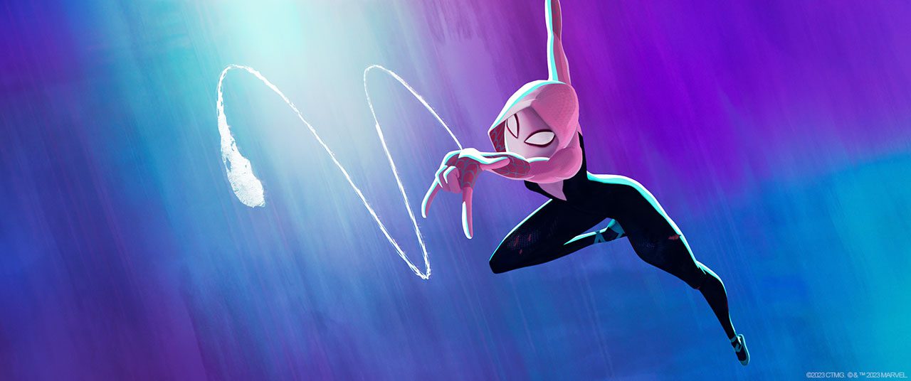 Spider-Man: Across the Spider-Verse gwen stacy web swinging